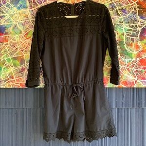 Madewell black eyelet romper